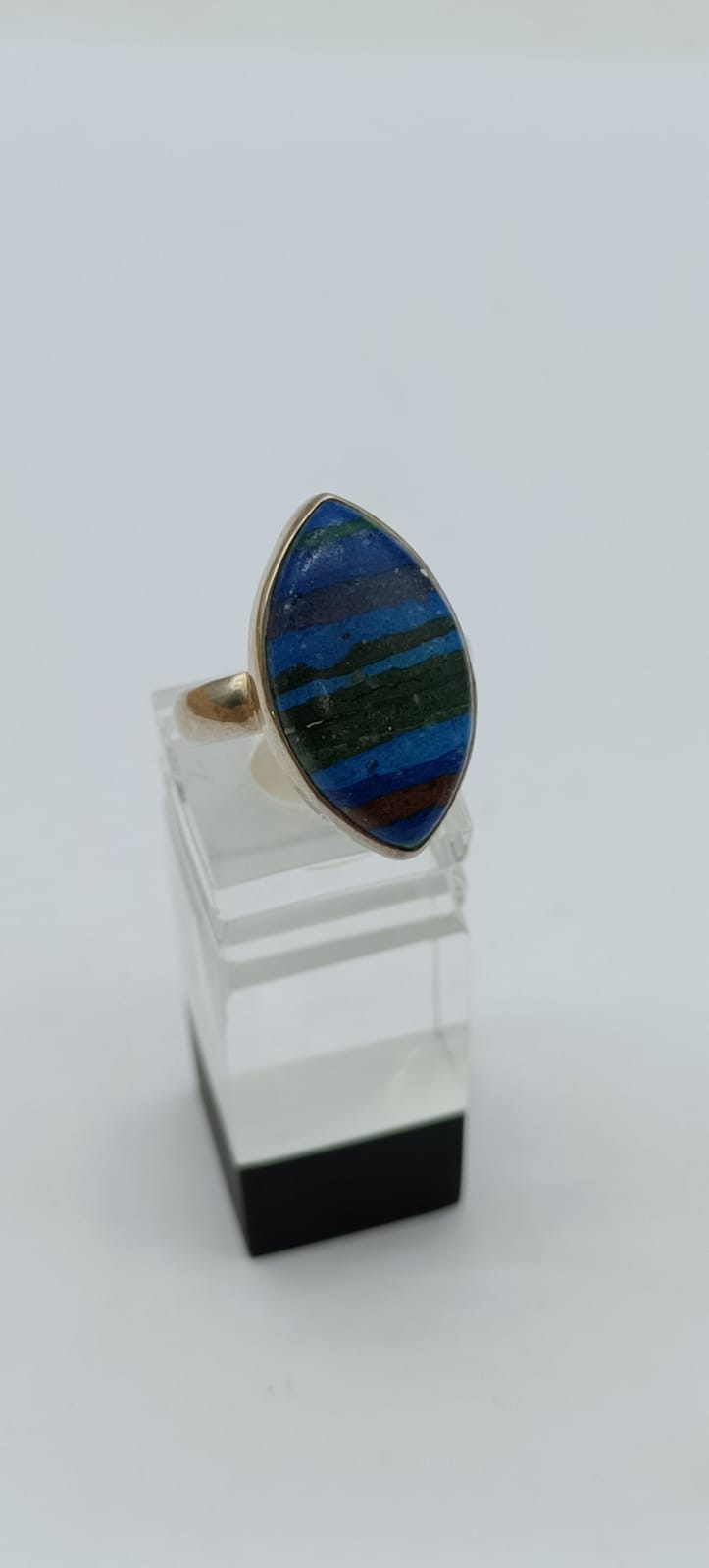 Rainbow Calsilica 925 Sterling Silver Ring Size 7