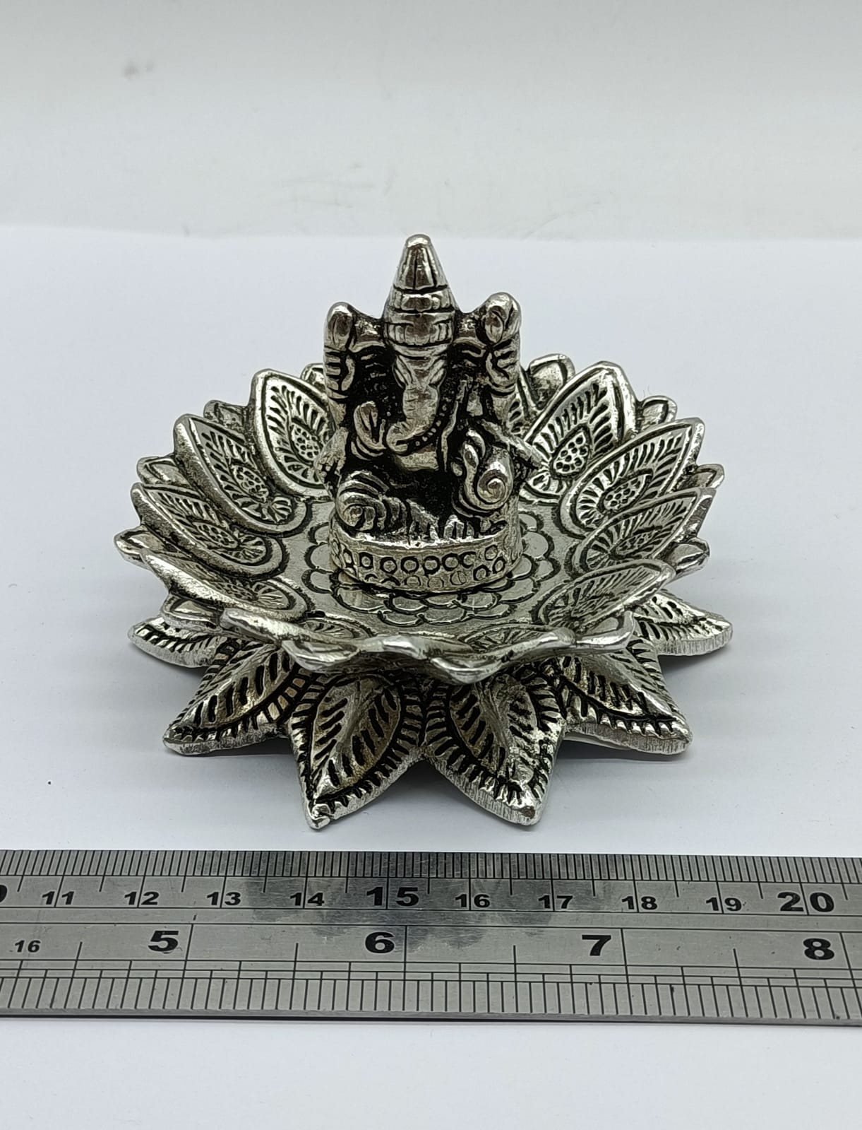 Ganesh Lotus Aluminium Incense Burner 6.5cm