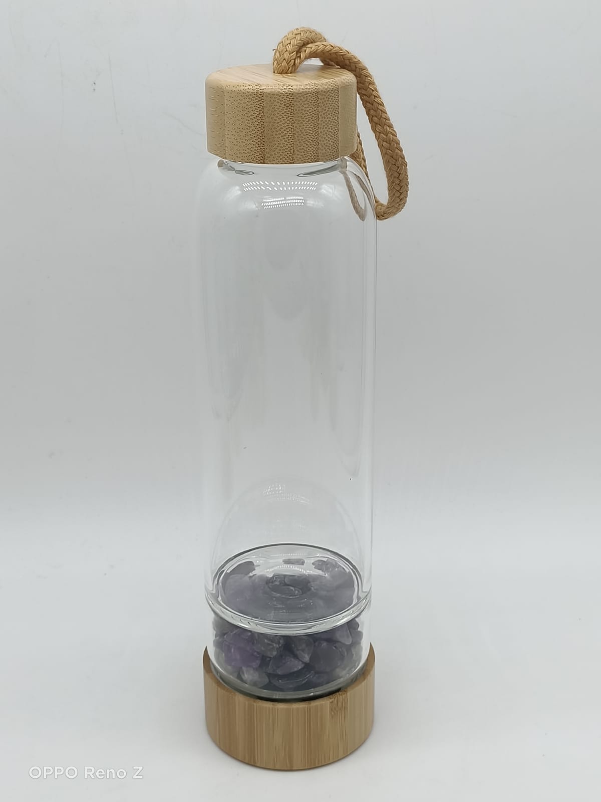 Energise Healing Crystal Bamboo Water Bottle