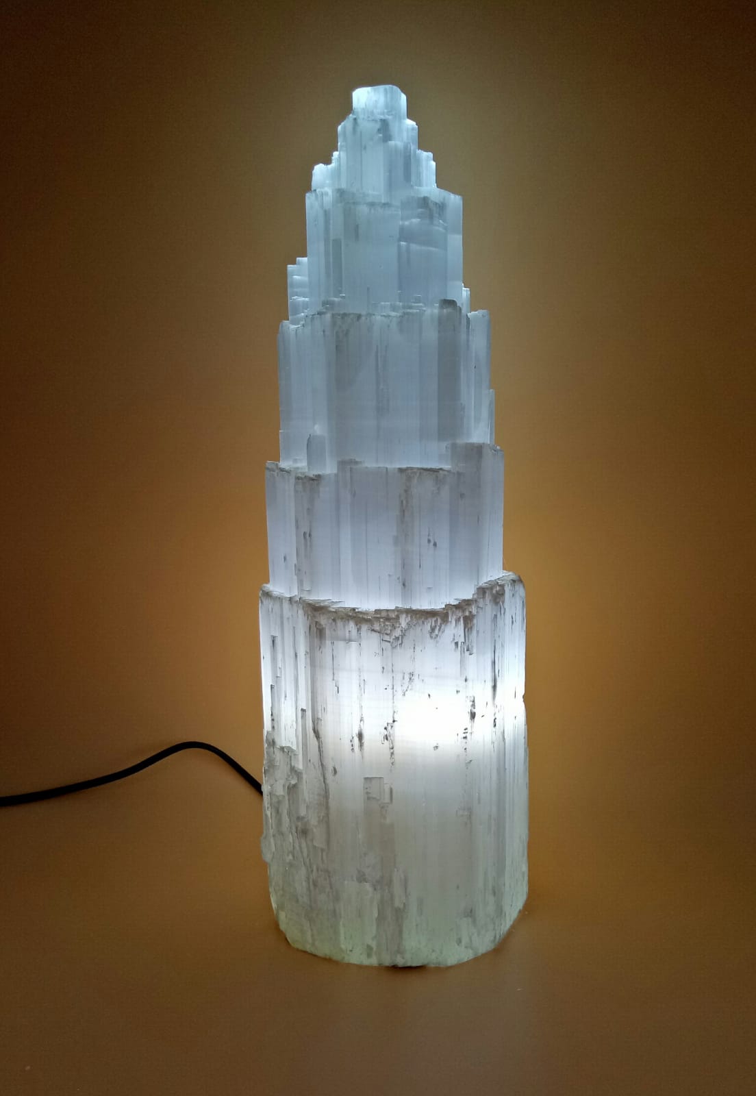 Selenite Single Tower Lamp 37cm