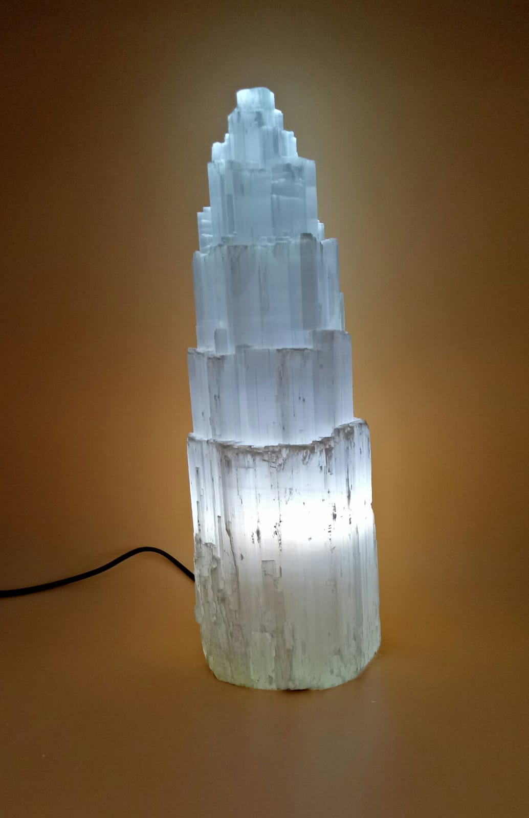 Selenite Single Tower Lamp 37cm
