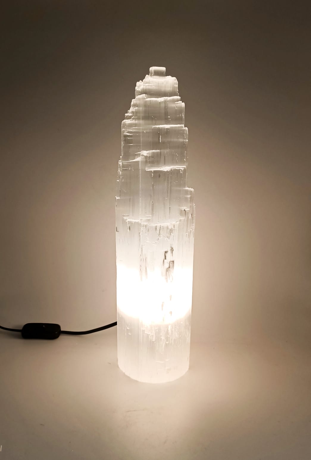 Selenite Single Tower Lamp 37cm