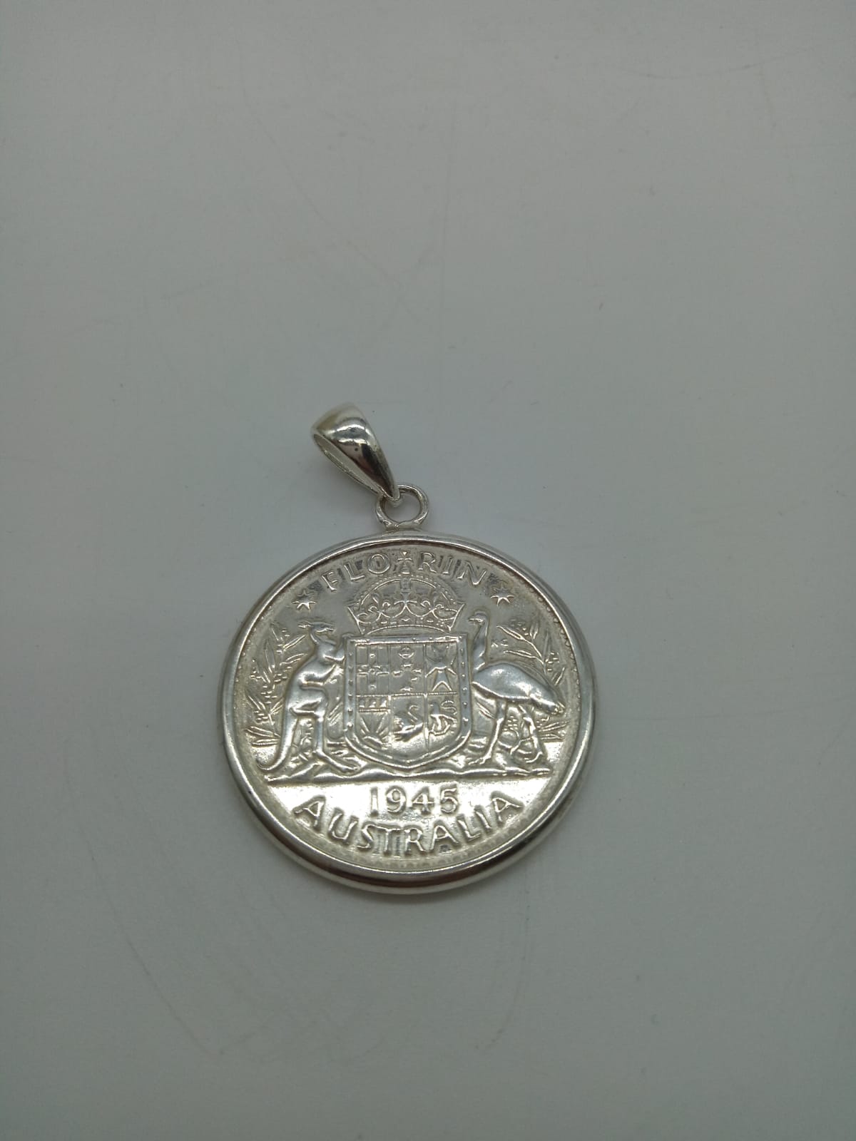 Australian 1945 Coin Sterling Silver Pendant