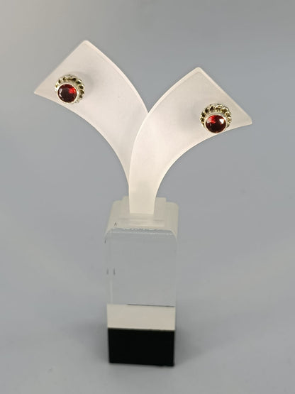Garnet 925 Sterling Silver Stud