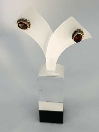 Garnet 925 Sterling Silver Stud