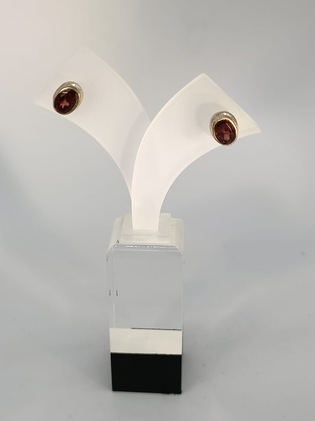 Garnet 925 Sterling Silver Stud