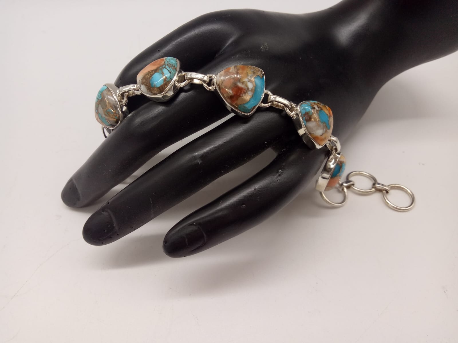 Spiny Oyster Turquoise 925 Sterling Silver Bracelet