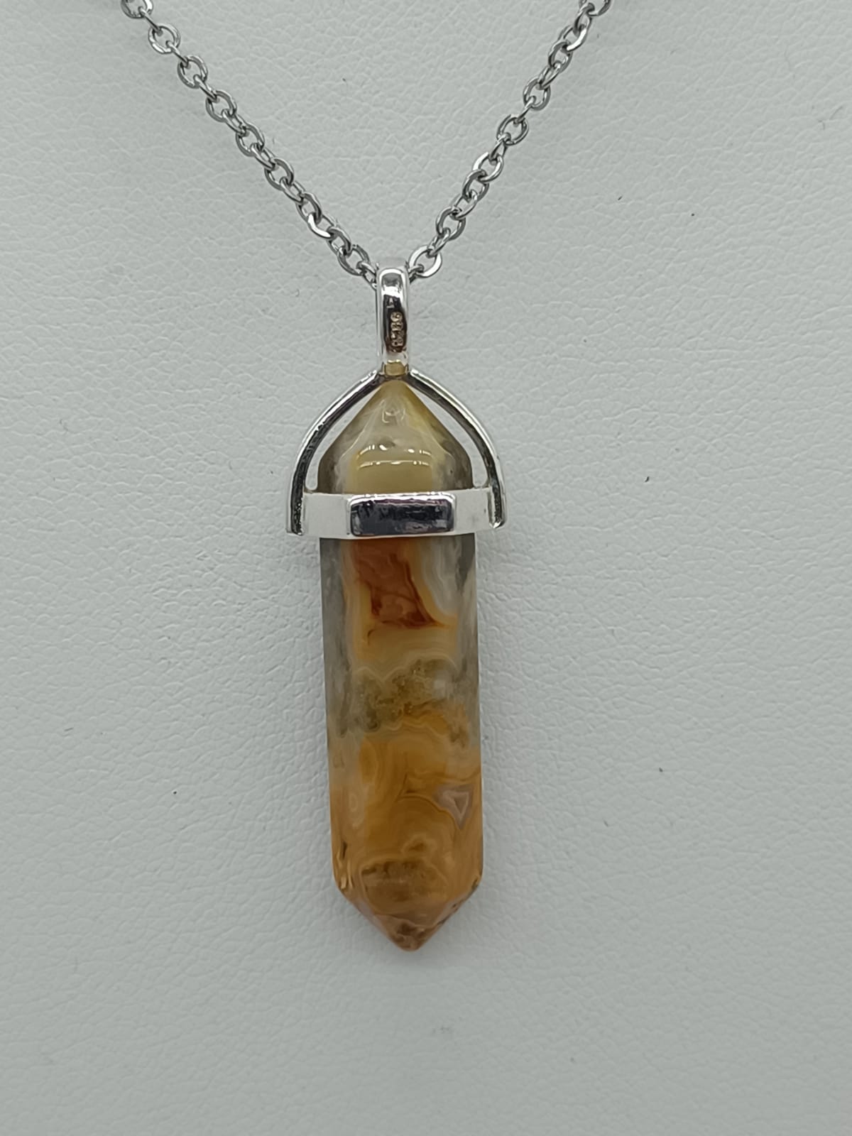 Crazy Lace Agate Double Terminated Pendant